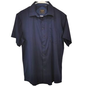 Flex Men's Luxury Collection Short Sleeve Button Down Shirt Navy - Sz M